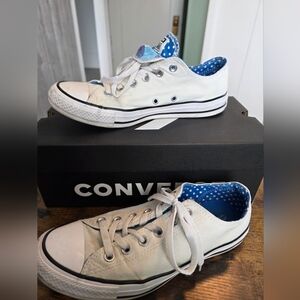 Converse Flippable Tongue White & Blue Sneakers